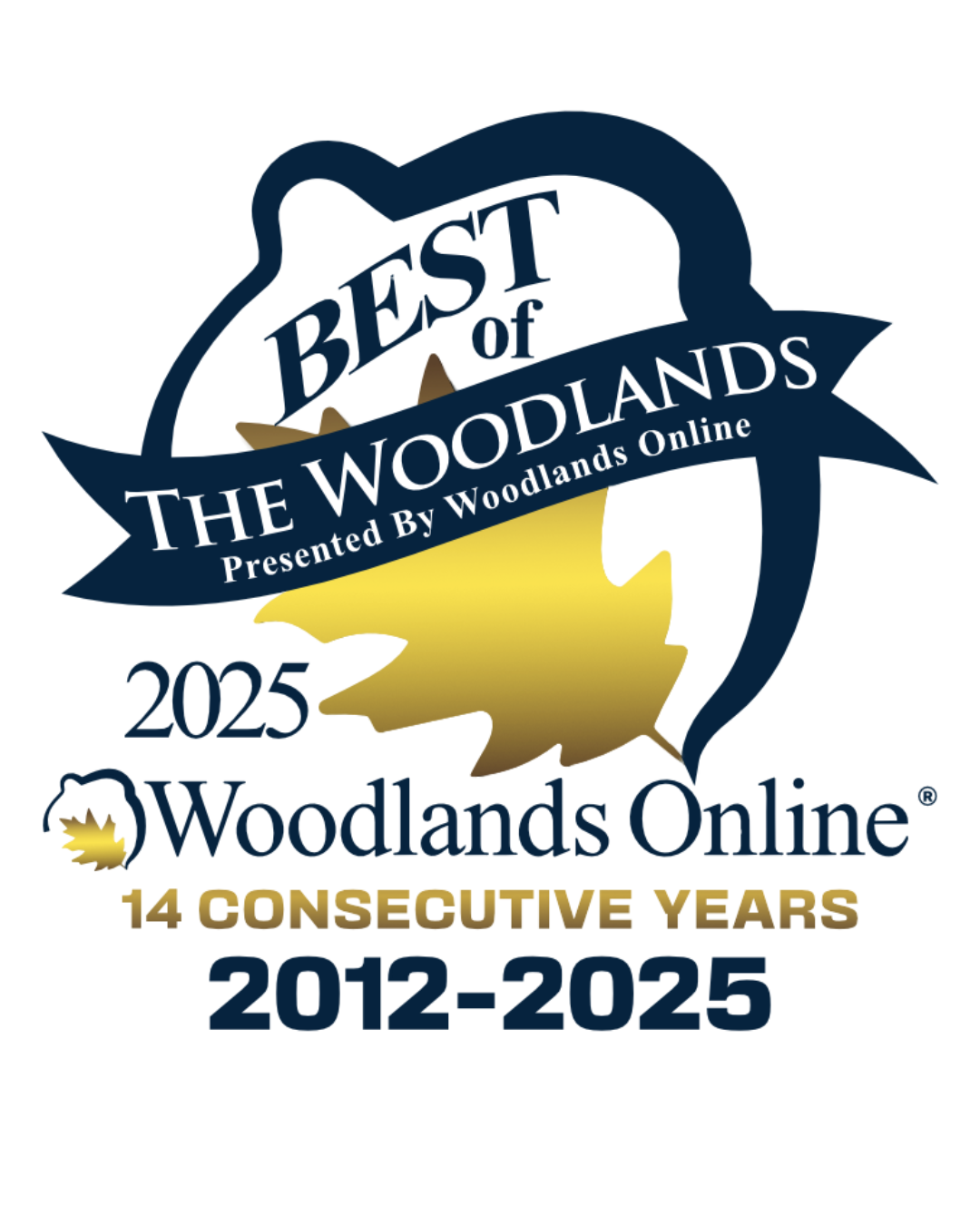 best of the woodlands, 14 consecutive years